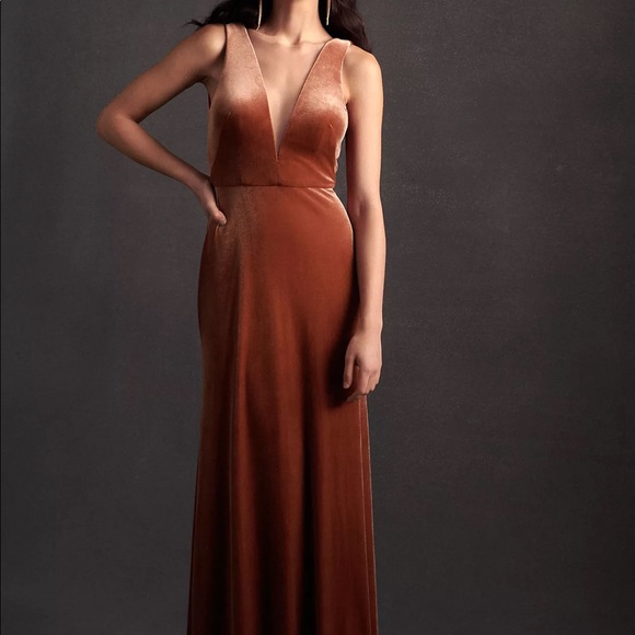 Jenny Yoo Logan Velvet Maxi Dress - Picture 1 of 3